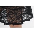 thumbnail image 5 of Plus Size Black Floral Lace Bodycon Dress, V-Neck Bell Sleeve Sheer Hem Cocktail Dress, 5 of 9