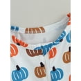 thumbnail image 5 of Newborn Baby Girl Boy One Piece Jumpsuit Halloween Pumpkin Print Long Sleeve 2 Way Zipper Footies Pajamas Sleepers Fall Romper, 5 of 7