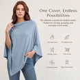 thumbnail image 3 of siminsem Breastfeeding Cover & Basket Cover Multi Use Car Seat Canopy 360° Privacy Nursing Cover Sunshade Windproof Soft Breathable Stretchy Baby Cover for Shopping Cart High Chair, Light Blue,A, 3 of 8