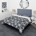 thumbnail image 1 of Designart 'Black & White Geometric Decorative Pattern' Modern Duvet cover-, 1 of 5