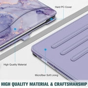 Fintie Case for Samsung Galaxy Tab S10 Lite/ S10 FE/ S9 FE 5G 10.9 Inch/Tab S9 11 Inch, Multi-Angle Viewing Protective Cover with Pocket, Auto Sleep/Wake, Lilac Marble