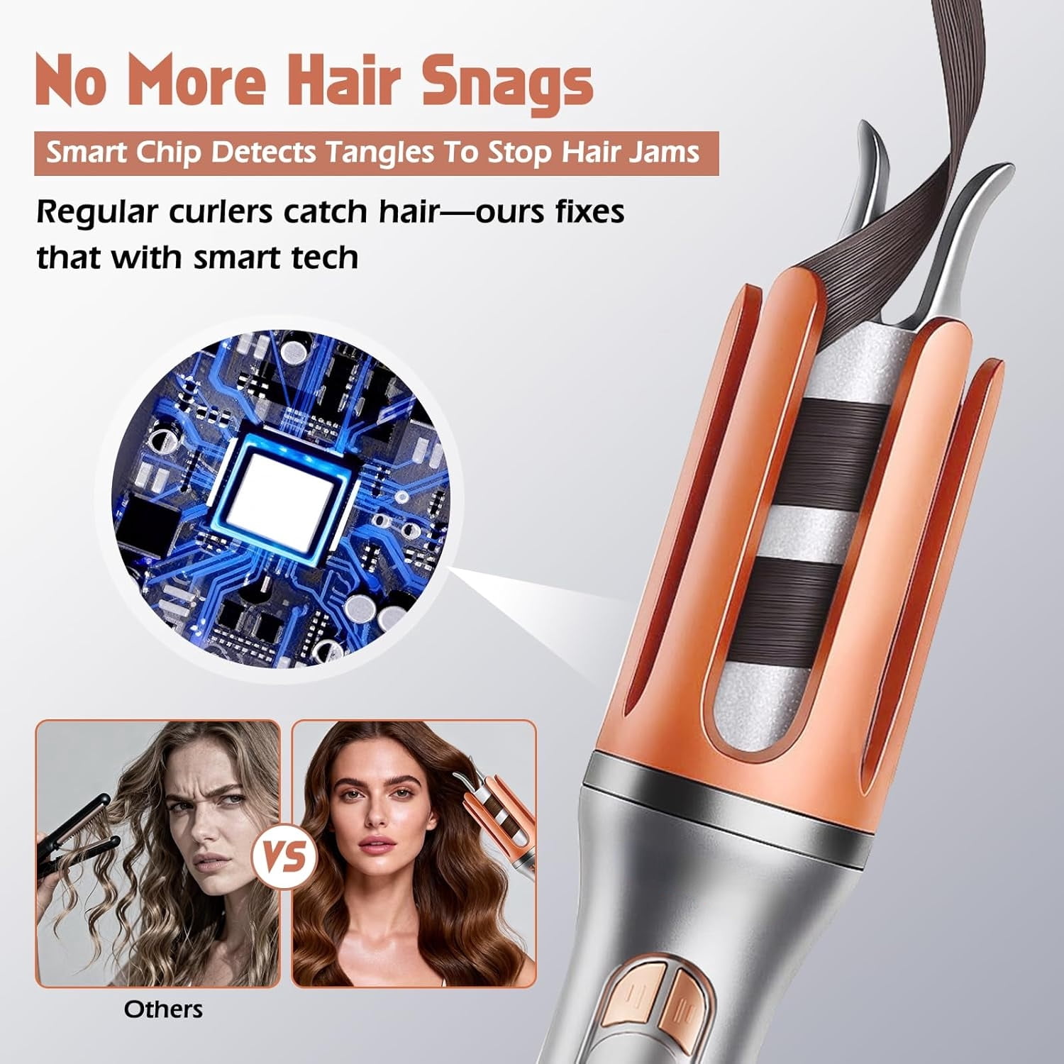 Scheri Automatic Rotating Curling Iron, 1.25 Inch - 4 Temp, Fast Heating, 2-Way Rotation, Anti-Scald & Tangle-Free, 30Min Auto Shut-Off, Dual Voltage for Travel, for All Hair Types & Beginners