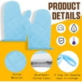 2PCS Oven Mitts Heat Resistant Kitchen Gloves Cotton & Polyester