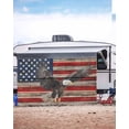 thumbnail image 5 of 4th of July RV Awning Sun Shade Screen 9'X15.3' Patriotic Eagle American Flag Mesh Sunscreen Red White and Blue Awning Shade Screen with Zipper UV Blocker Completed Kits for RV Motorhome Camper, 5 of 7