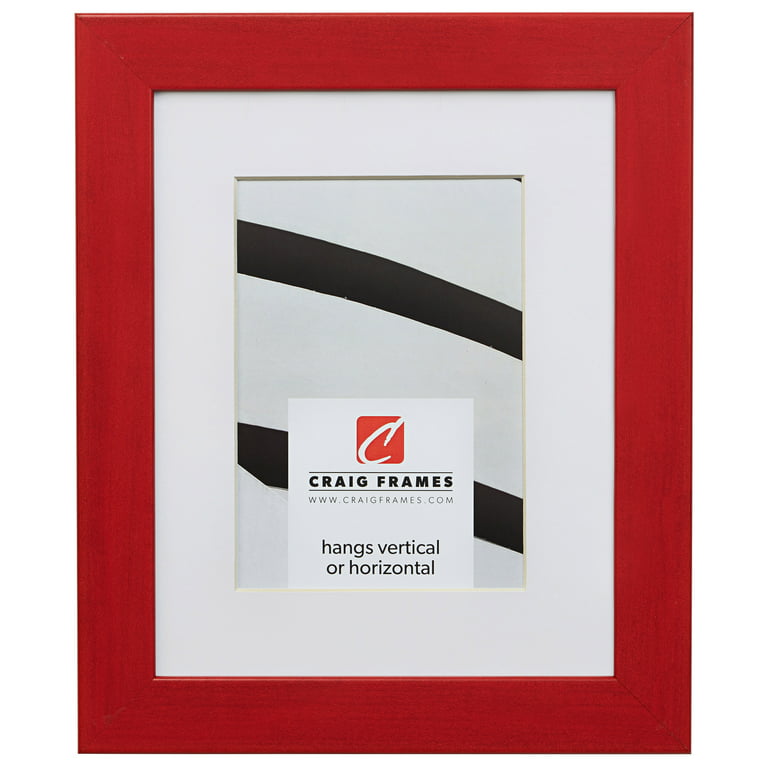 Craig Frames Colori, 16x20 inch Red Picture Frame Matted for a 11x14 Photo
