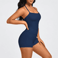 thumbnail image 2 of Girony Women Halter Tank Yoga Outfit Set, Square Neck Workout Cami Top & High Waist Athletic Biker Shorts, Soft Stretch Activewear for Gym Fitness, 2 of 7