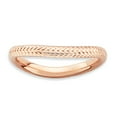thumbnail image 1 of 925 Sterling Silver Pink Plate Wave Stackable Ring Curved, 1 of 7