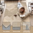 thumbnail image 6 of Pentantan 6'x9' Area Rugs for Living Room, Machine Washable Modern Stripe Neutral Rug, Non Slip Low Pile Waterproof Indoor Carpet for Bedroom Dining Room Office, Easy to Clean, Brown, 6 of 7