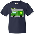 thumbnail image 3 of Inktastic St. Patricks Day Fire Truck in Green with Shamrocks Youth T-Shirt, 3 of 5