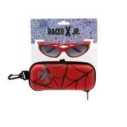 Kids Sunglasses Boys Style With Spider Red Zipper Case Sport Wrap Sunglass