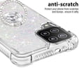 thumbnail image 3 of Funda para Samsung Galaxy A22 4G con Brillo Líquido Flotante, Purpurina, Parachoques y Anillo Giratorio Soporte, 3 of 5