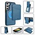 thumbnail image 2 of Compatible With Samsung Galaxy S21 Magnetic Detachable Wallet Case,PU Leather Back Flip Kickstand,[Compatible With Magsafe],With Card Slots,Shockproof Rugged Phone Case Cover,Blue, 2 of 13