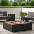 thumbnail image 1 of Table de Foyer au Propane en MgO Carré pour l'Extérieur de 50000 BTU avec Support pour Réservoir, Gris Foncé, 1 of 10