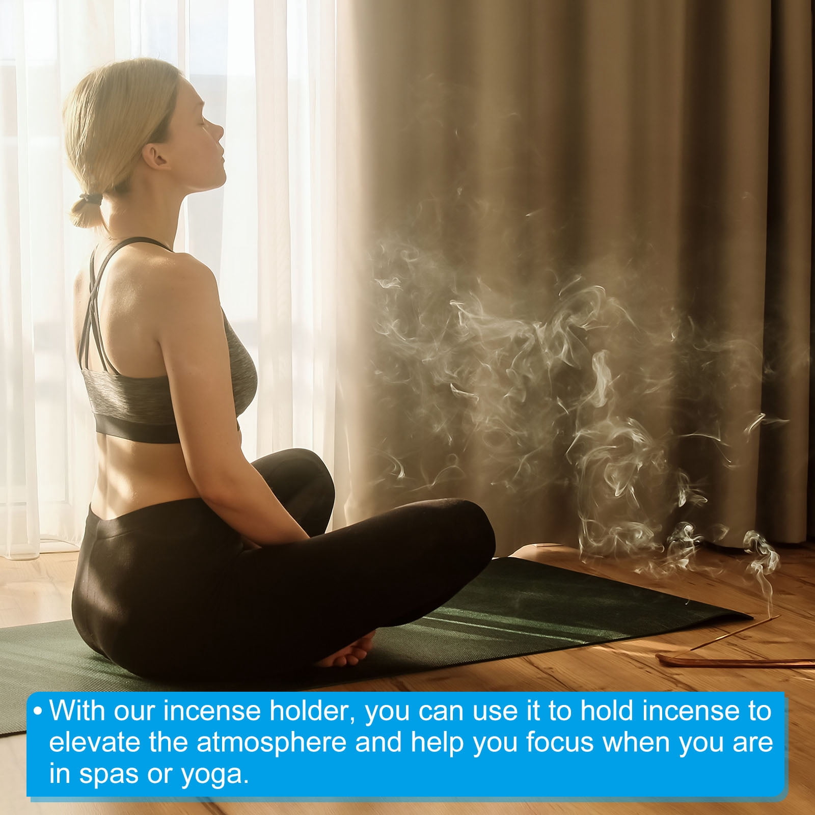 Unique Bargains Alloy Ash Catcher Fireproof Cone Pad Tray for Yoga Spa Room Use "5.5" Gold
