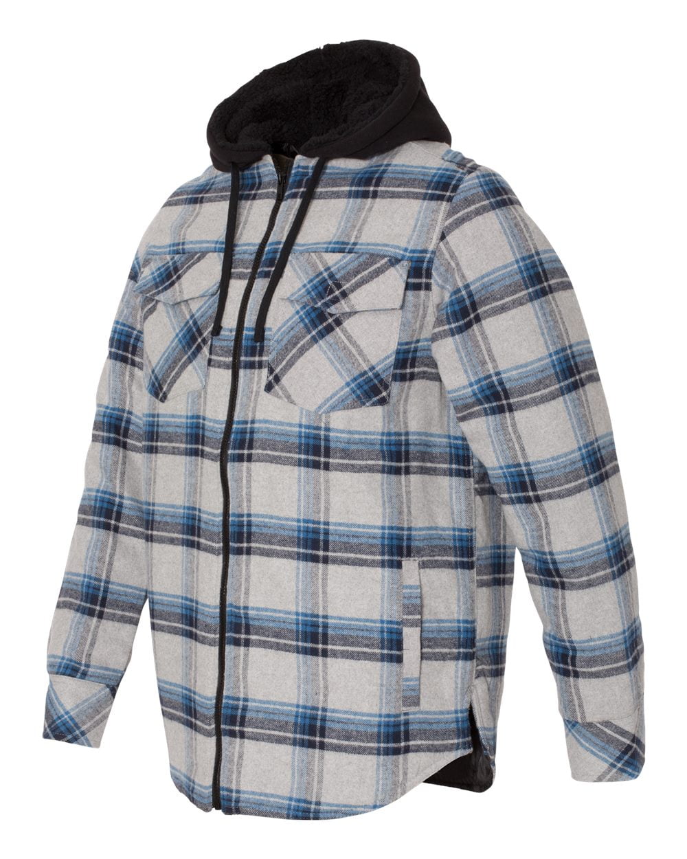 Burnside - New Men - IWPF - Quilted Flannel Full-Zip Hooded Jacket 