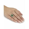 thumbnail image 3 of PalmBeach Jewelry Oval Genuine Green Jade and Round Cubic Zirconia Halo Ring 1.27 TCW 18k Gold-plated Sterling Silver, 3 of 5
