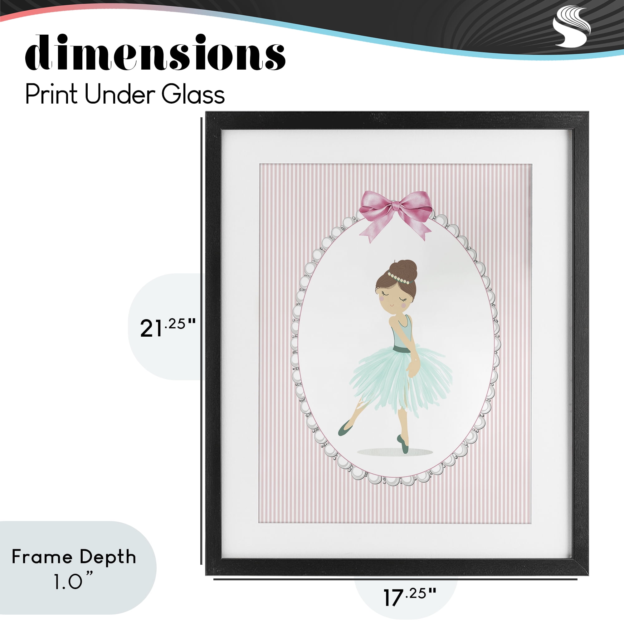 Stupell Industries Elegant Dance on Stripes Black Framed Print Under Glass, design by Christine Simpson Art