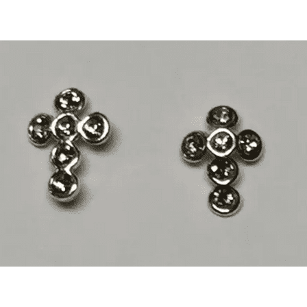 Modlines  .925 Sterling Silver Cross Earring Set Black Diamond