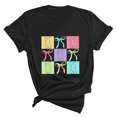 thumbnail image 1 of Plebaso T-Shirts de Pâques pour Femmes Manches Courtes Imprimés Graphiques Hauts Été Décontractés Amples, 1 of 6