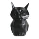 thumbnail image 2 of Estatuas de búho de cerámica Esculturas Coleccionables Recuerdos Regalos Artesanía Ornamento Obras de arte Estatuillas de pájaros para oficina Estante Negro 55x5x9cm Baoblaze Escultura de estatuilla de búho, 2 of 7