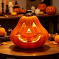 thumbnail image 5 of Halloween Lighted Pumpkin, Large Plastic LED Pumpkins Decoration for Thanksgiving Day Outdoor Yard Porch Home Storefront Holiday Display Decor, 5 of 6