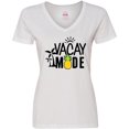 thumbnail image 3 of Inktastic Vacay Mode with Palm Trees Sun and Pineapple Women's V-Neck T-Shirt, 3 of 5
