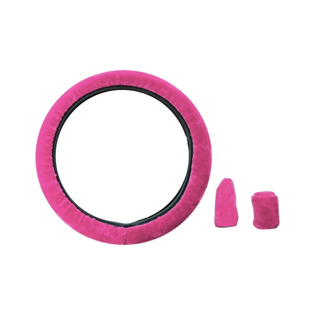 Juego de fundas para volante mullidas, 3 piezas Funda cálida para volante de invierno Funda par Carevas cubierta de rueda steeling