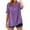Purple Womens Shirts Clearance, variant on BSDJILFG Womens Tops ,Summer Dressy Casual Shirt Short Sleeve Button Down V-Neck Blouse without Collar