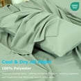 thumbnail image 5 of Deep Pocket King Fitted Sheet with Straps - Fits Mattresses Up to 21" Thick - 3 Piece Bed Sheets - Moisture Wicking, Cooling & Soft Fitted Sheet & Pillow Cases (Light Green), 5 of 6
