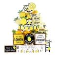 thumbnail image 1 of Autumn Clearance Summer Lemon Tiered Tray Decor Set Wood Sign Rustic Summer Home Table Decor, 1 of 9