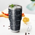 thumbnail image 3 of 30oz Black White Dinosaurs Fossils Pattern Tumblers Stainless Steel Tumbler with Lid and Straw,Vacuum Insulated Double Wall Travel Tumbler Cups Mug with Cleaning Brush for Coffee,Tea, 3 of 7