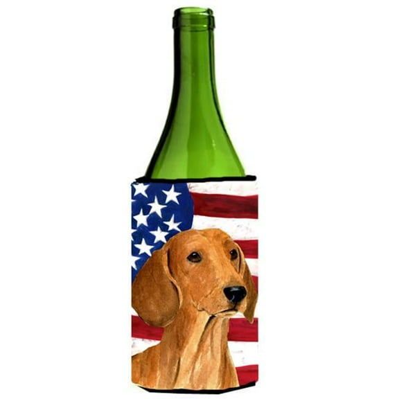 Usa American Flag With Dachshund Wine bottle sleeve Hugger