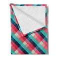 thumbnail image 2 of Geometric Soft Flannel Fleece Blanket, Diagonal Grid Style Rhombuses with Different Colors Abstract Shapes Illustration, Cozy Plush for Indoor and Outdoor Use, 50" x 60", Multicolor, by Ambesonne, 2 of 5