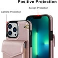thumbnail image 5 of for iPhone 13 Pro Max Case Wallet, Card Holder Kickstand Mental Ring Leather for iPhone 13 Pro Max Case, Card Slot iPhone 13 Pro Max Case for Girls Women + 1* Sling Lanyard -Pink, 5 of 16