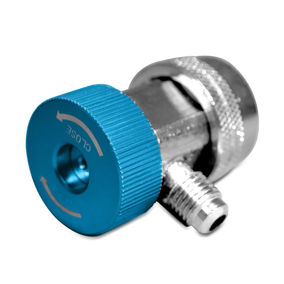 Duracool R134a Professional Low Side Quick Connect, réglage manuel. Fixation de tuyau évasé SAE M de 1/4 pouces.