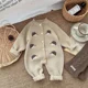 thumbnail image 2 of 0-3Y 2025 Spring Baby Clothes Animal Embroidery Infant Girls Rompers Single Breast Toddler Boys Knitted Jumpsuits, 2 of 6