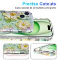 thumbnail image 4 of TECH CIRCLE Stylish Cute Floral Case for iPhone 15 (6.1") 2023 Cell Phone with Wave Edge, Compatible with MagSafe Accessory, Screen Camera Protection, Shockproof Protective Cover, White Yellow, 4 of 7