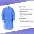 thumbnail image 3 of Disposable Lab Coats Medium, Blue Knee Length Lab Coat 100 Pack, SMS 40 GSM Lab Coats, Labcoats Unisex, Breathable Lab Coats with Snaps, Knitted Cuffs and Collar, 3 Pockets, 3 of 7