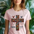 thumbnail image 5 of Faith 2 Peter 1:5-7 Christian Bible Verse Ornate Cross T-Shirt, Black, Size M, 5 of 6