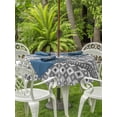 thumbnail image 3 of Outdoor Tablecloth with Umbrella Hole for Patio/Picnic/Party/Camping, Grey White Boho Waterproof Table Cloth Round Cover Washable, Vintage Ethnic Tribe Abstract Art (Dia 54"), 3 of 8