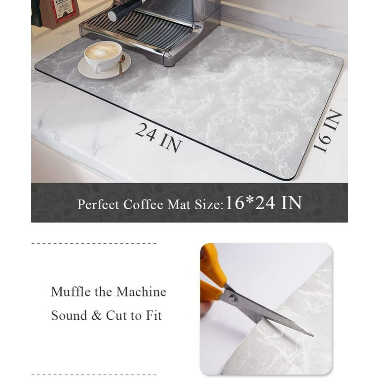 Quick Drying Coffee Mat With Rubber Backing For Countertops