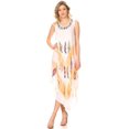 thumbnail image 5 of Sakkas Peacock Feather Caftan Dress / Cover Up - White - One Size, 5 of 5