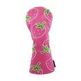 thumbnail image 3 of Funda protectora de madera con estampado de fresas para palos de golf, regalo para golfistas y transporte. DR, 3 of 9