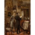 thumbnail image 2 of Aleksander Gierymski 12x14 Black Ornate Wood Framed Double Matted Museum Art Print Titled: In the Painter's Studio, 2 of 5