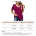 thumbnail image 6 of Burgundy Stretchy Casual Top with Frill Trim & Curved Hem for Women, Size XXL V-Neck Puff Sleeve Blouse Rawiri, 6 of 6