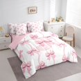 thumbnail image 2 of Feelyou Initial J Bedding Comforter Set 7 Pieces, Watercolor Bow Queen Bedding Sets, 2 of 7
