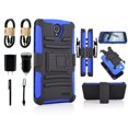 thumbnail image 1 of Value Pack for 5" ZTE Prestige 2 ZTE Maven 3 ZTE Overture 3 Hybrid Holster Built-In Kickstand Belt Clip 3-layer Protections Shockproof Resistant Rugged Defender Bumper Phone Case + [Blue], 1 of 4