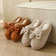 thumbnail image 6 of KANG Cozy Winter Slippers With Bow Detail Soft Fleece Lined Shoes For Indoor Comfort And Warmth Sole, 6 of 6