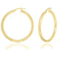 thumbnail image 2 of Better Jewelry Hoop Earrings Diamond Cut .925 Sterling Silver Gold Plated 4mm, 2 of 4