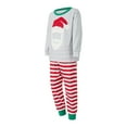 thumbnail image 3 of Gureui Matching Family Christmas Pajamas,Long Sleeve Crew Neck Beard Man with Christmas Hat Print T-shirt Tops + Striped Pants/Jumpsuit Sleepwear, 3 of 9